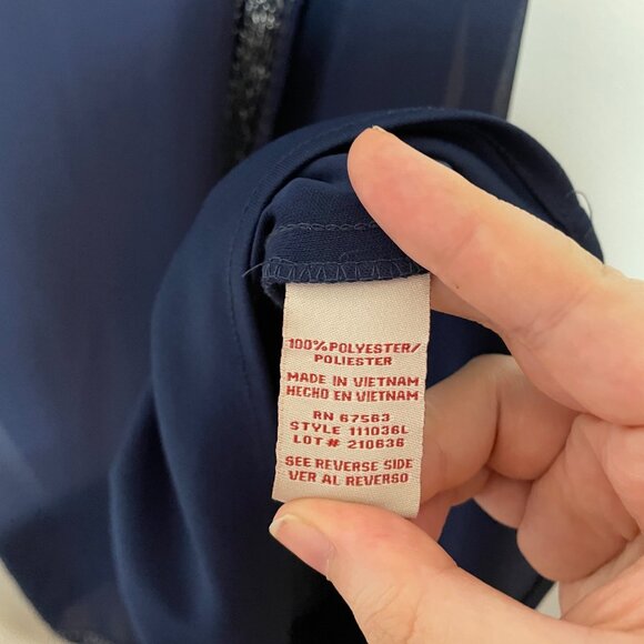 Dressbarn Navy Sleeveless Shift Dress With Metallic Trim 100% Polyester Size 6 - Picture 5 of 6